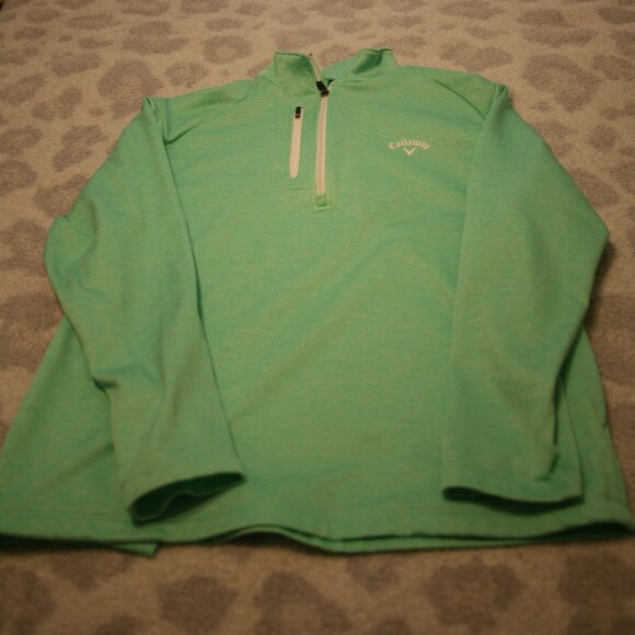 Callaway Men's Quarter-Zip Golf Pullover, Size Large, Mint Green - Picture 2 of 3